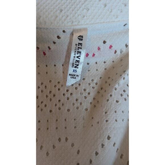 EleVen by Venus Williams Devotion Polo Shirt White Heart Eyelet Country Club XS - Picture 4 of 11